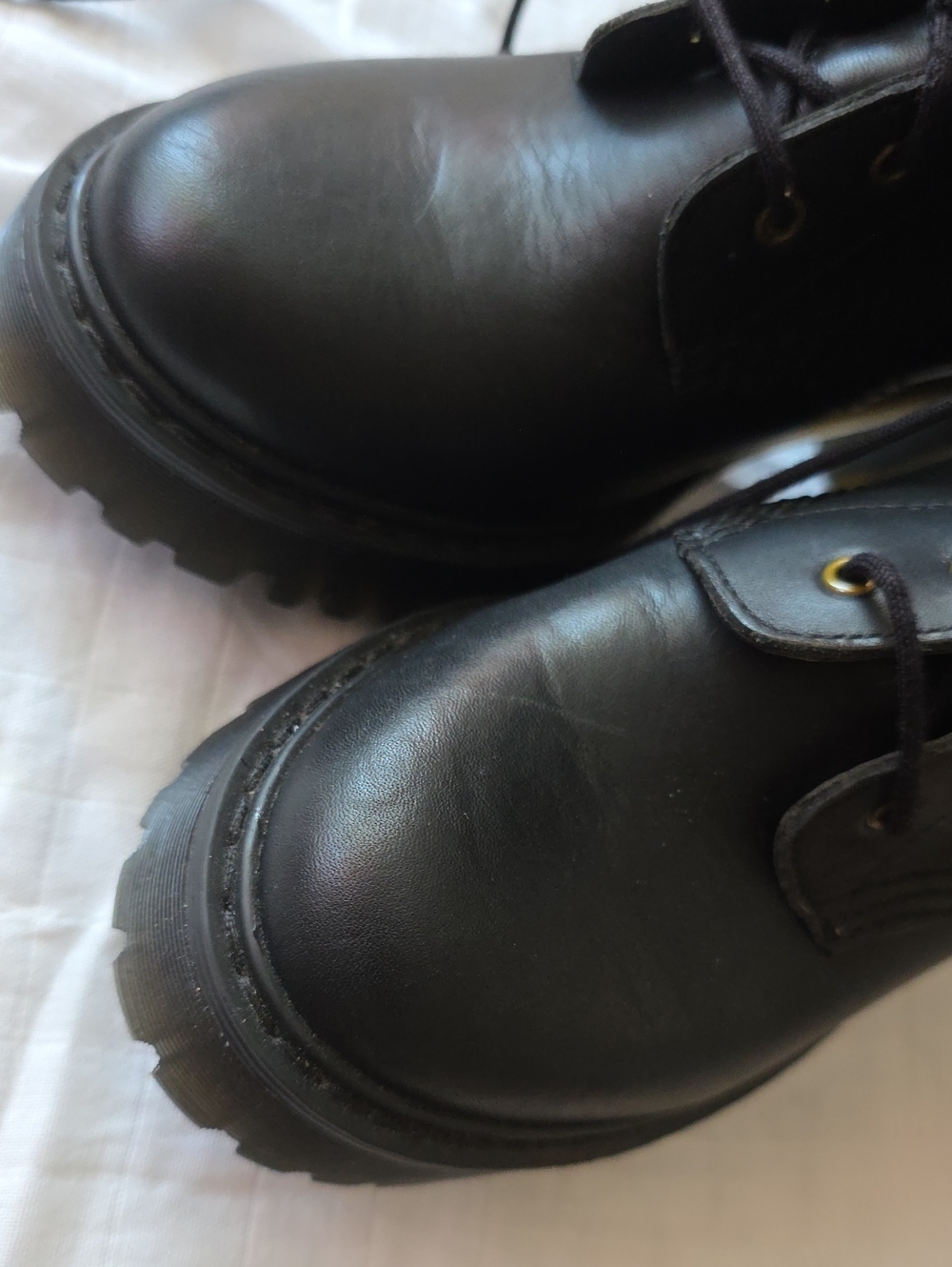 Kendra Dr. Martens Black Leather Lace-Up Heeled Ankle Boots - Picture 11 of 11